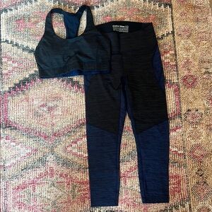 Outdoor Voices Black and Blue Activewear Set